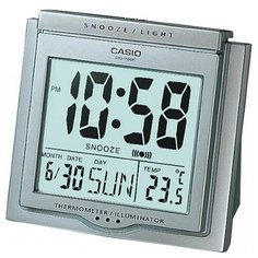 Часы с термометром CASIO DQ-750, серебристый
