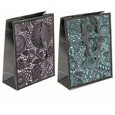 Пакет подарочный из крафт-бумаги 18x23x8см Veld-co "Бархатный лоск", отделка флоком, 12шт. (58143)