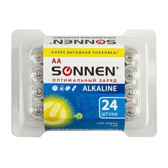 Батарейка Sonnen AA/LR06 (1.5 В) алкалиновая (пластик.короб, 24шт.) 2 уп. (455095) Sonnenschein