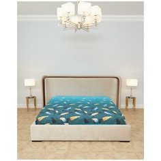 Простыня на резинке из перкаля "Всё себе"; Перья 2; Размер: 140 х 200