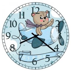 Часы настенные кварцевые SvS 4001208 Мишка на самолете СВС