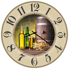 SvS Настенные часы SvS 4002170 Kitchen Пиво в бутылках и бочке СВС