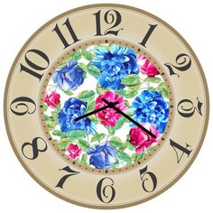 SvS Настенные часы SvS 4002223 Много цветов в бежевой рамке СВС