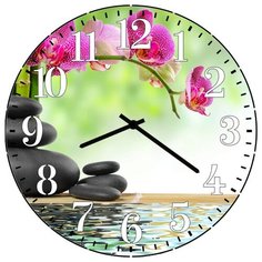SvS Настенные часы SvS 3001599 Камешки, вода и цветок СВС