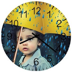 SvS Настенные часы SvS 3501140 Kids Мальчик под дождем СВС