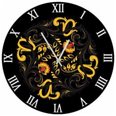 SvS Настенные часы SvS 3502839 Черно-желтый узор СВС