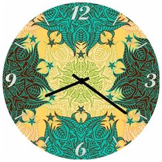 SvS Настенные часы SvS 4002897 Желто-зеленый узор СВС