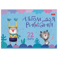 Альбом для рисования А4, 32л Hatber "Счастливчики" (100 г/кв.м, скрепка) 9шт. (32А4В)