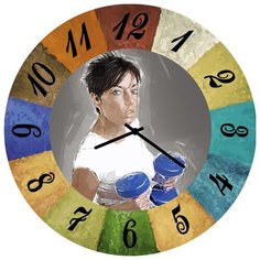 SvS Настенные часы SvS 3002117 Девушка на спорте с гантелями СВС