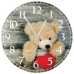 SvS Настенные часы SvS 4001207 Kids Мишка с сердечком СВС