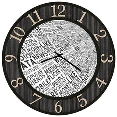 SvS Настенные часы SvS 3502236 Надписи в черной рамке СВС