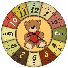 SvS Настенные часы SvS 3502310 Мишка с сердечком СВС