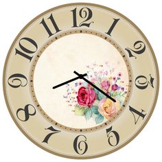 SvS Настенные часы SvS 4002145 Розы в рамке СВС