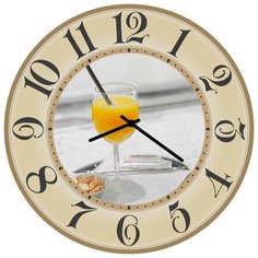 SvS Настенные часы SvS 4002174 Kitchen Апельсиновый сок с трубочкой СВС