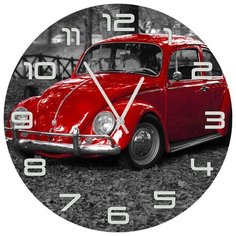 SvS Настенные часы SvS 3501969 Красное ретро авто СВС