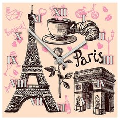 SvS Настенные часы SvS 3001570 Романтичный Париж СВС