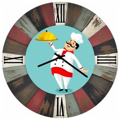 SvS Настенные часы SvS 3502718 Повар с подносом СВС