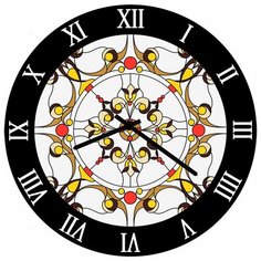 SvS Настенные часы SvS 3502813 Узор в черной рамке СВС