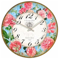 SvS Настенные часы SvS 3001107 Flowers Красные цветы СВС