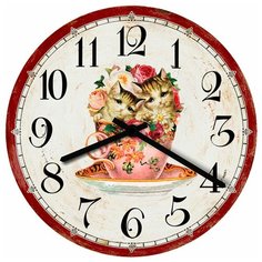 SvS Настенные часы SvS 3001092 Pets 2 котика в горшке СВС