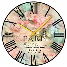 SvS Настенные часы SvS 3501039 Flowers Цветы во французском стиле СВС