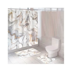 Комплект штора и 2 коврика для ванной комнаты "Абстракция-3" Santrade