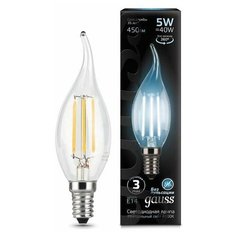 Лампа светодиодная Black Filament Свеча на ветру E14 5Вт 4100К Gauss 104801205 (упаковка 10 шт)