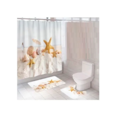 Комплект штора и 2 коврика для ванной комнаты "Пляж-1" Santrade