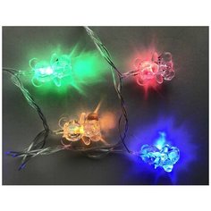 Электрическая гирлянда медвежата, 30 разноцветных LED-огней, 2.4+0.7 м, контроллер, прозрачный провод, SNOWHOUSE
