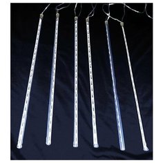 Светодиодная гирлянда тающие сосульки, 180 синих LED ламп, 46смх6шт., 5+5 м, прозрачный провод, уличная, SNOWHOUSE