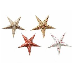 Набор подвесных звёзд новогодний крафт, бумага, 22 см (4 шт.), Boltze