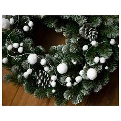 Гирлянда снегопад белая, с блестками, 130 см, Kaemingk