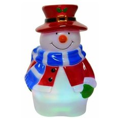 Светодиодный проектор волшебный снеговик, проекция на 20 м2, 4 цветных LED-огня, 19 см, батарейки, Kaemingk