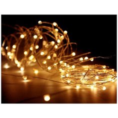 Гирлянда светлячки, 240 тёплых белых mini LED-ламп, уличная, 24+3 м, серебряный провод, контроллер,, Koopman International