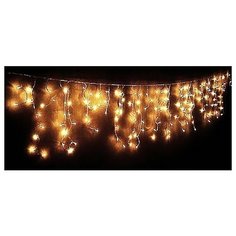 Гирлянда сосульки 100 теплых белых LED-ламп, 2х0.5+1.5 м, коннектор, прозрачный провод, уличная, SNOWHOUSE
