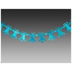 Гирлянда колокольчики из фольги матовая, бирюзовая, 2.1 м, Holiday Classics