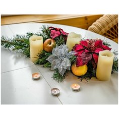 Настольная хвойная композиция-подсвечник тиффани под 1 свечу, 76 см, National Tree Company