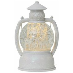 Фонарик зимний ЛЕС белый, тёплая белая LED подсветка, генерация вьюги, таймер, 13х20 см, STAR trading