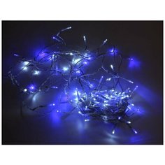 Светодиодная гирлянда нить объемная, 120 белых/синих LED ламп, 9м, прозрачный PVC провод, контроллер, уличная, Kaemingk