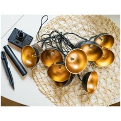 Садовая гирлянда на солнечной батарее стильные плафончики 10 тёплых белых LED-ламп, 2.7+2 м, Kaemingk