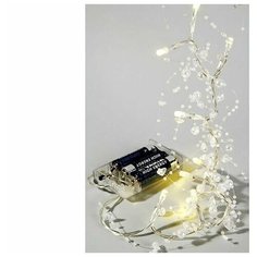 Гирлянда ледяная фантазия, 20 теплых белых LED огней, 1,2+0,3 м, батарейки, Kaemingk