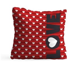 Декоративная подушка флис 35х35 см Love красная Sfer.Tex