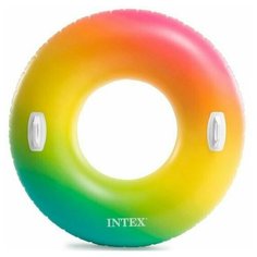 Надувной круг 122см Цветной Вихрь с ручками, до 100кг, от 9 лет Intex