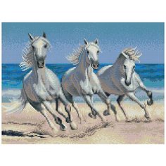 Алмазная мозаика "фрея" Белая тройка 30x40 см