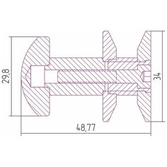Вешалка крючок Сфера н/ж для ДР Сунержа Флюид Богема Модус Нюанс Центурион High-Tech model "M" шампань