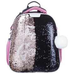 Ранец №1 School Basic, Sparkle Black Gold, 2 отделения, ортопедическая спинка