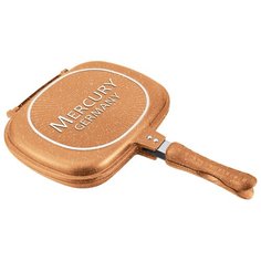 Сковорода двойная с антипригарным покрытием non-stick под мрамор "Mercury", MC - 6296 (6) 28 см, золотой