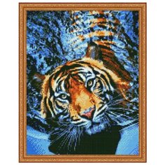 Алмазная мозаика Paintboy Тигр в воде 40х50 см