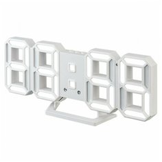 Часы-будильник Perfeo LED "LUMINOUS 2", белый корпус / белая подсветка (PF-6111)
