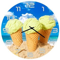 SvS Настенные часы SvS 3002087 Kitchen Три мороженных СВС